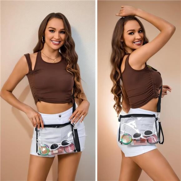 Clear Purse Stadium Approved, Clear Bag with Removable Straps, Coin - Picture 3 of 7